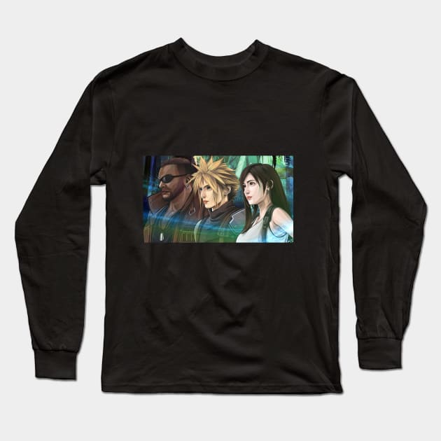 Barret, Cloud, Tifa FF VII Remake Long Sleeve T-Shirt by RSN